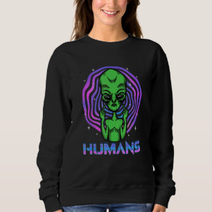 Naughty Alien Flipping The Bird Sweatshirt