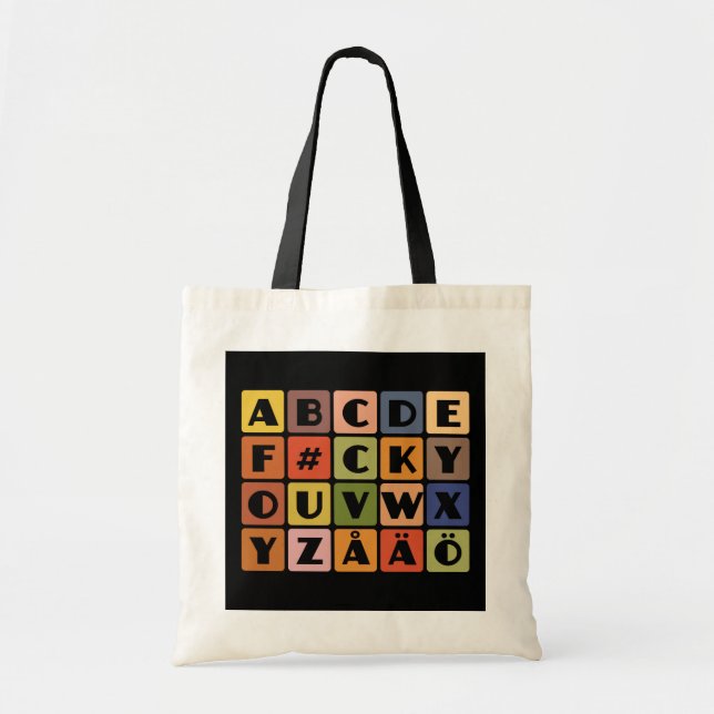 Naughty Alphabets bag– choose style & colour Tote Bag (Front)