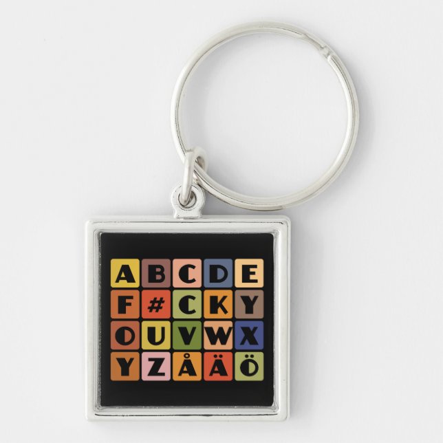 Naughty Alphabets key chain (Front)