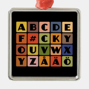 Naughty Alphabets ornament
