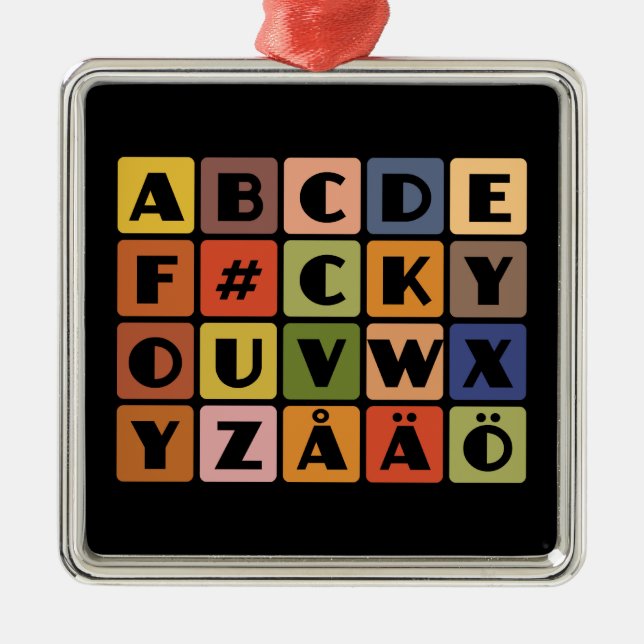 Naughty Alphabets ornament (Front)