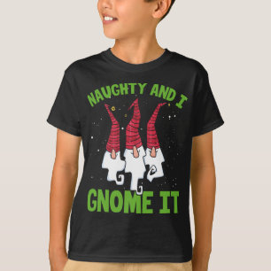 Naughty And I Gnome It Nordic Gnomes Christmas Nau T-Shirt