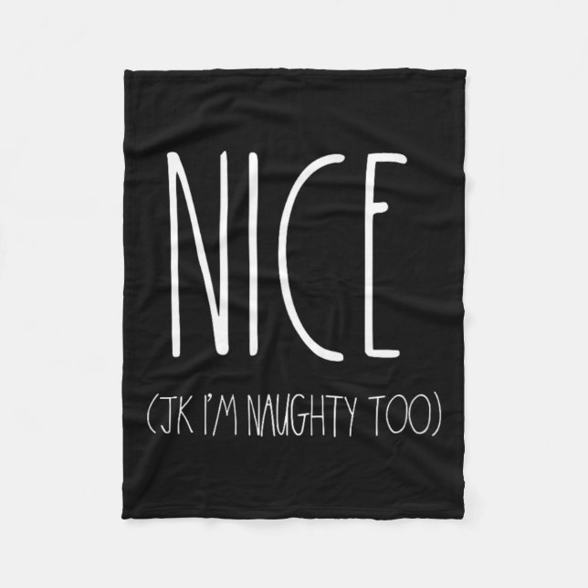 Naughty And Nice Couples Shirts For Christmas Jk N Fleece Blanket (Front)