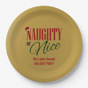 Naughty and Nice Holiday Paper Plate