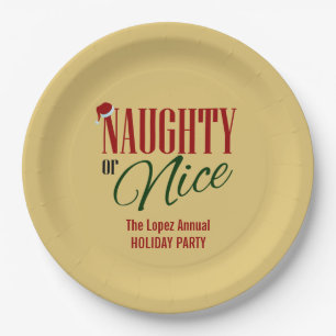 Naughty and Nice Holiday Paper Plate