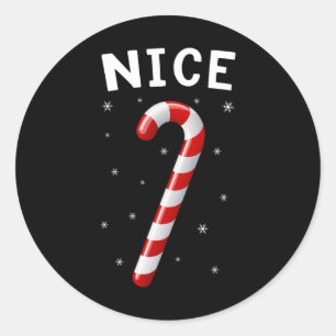 Naughty And Nice Matching Couples Christmas 1  Classic Round Sticker