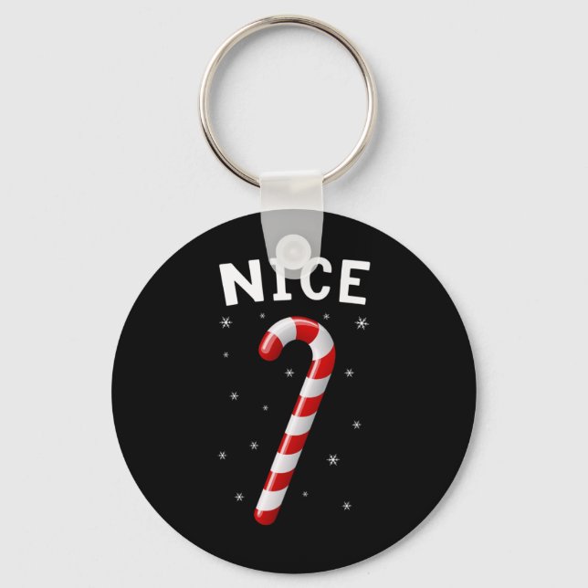 Naughty And Nice Matching Couples Christmas 1  Key Ring (Front)