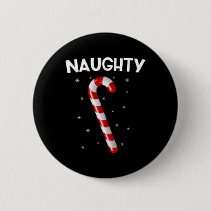Naughty And Nice Matching Couples Christmas 6 Cm Round Badge