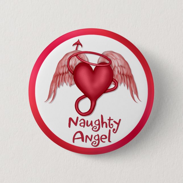 Naughty Angel 6 Cm Round Badge (Front)