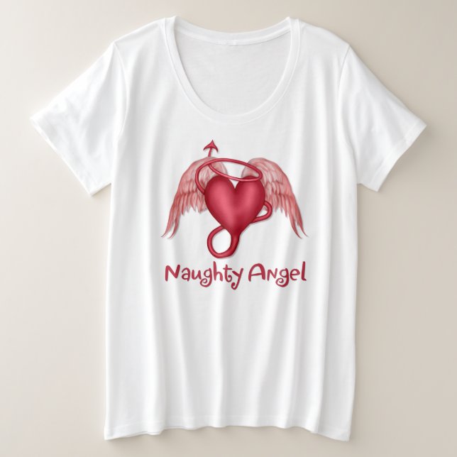Naughty Angel Plus Size T-Shirt (Design Front)
