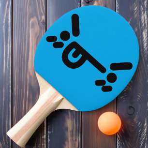 Naughty Angry Face Blue Ping Pong Paddle