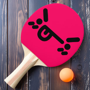 Naughty Angry Face Pink Ping Pong Paddle