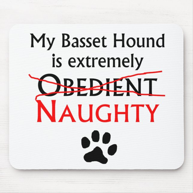 Naughty Basset Hound Mouse Pad (Front)