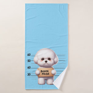 Naughty Bichon Frise Bath Towel