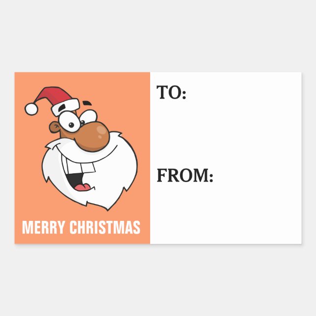 Naughty Black Santa Claus Gift Tag Sticker (Front)