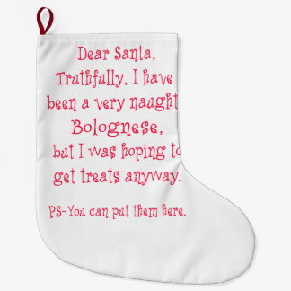 Naughty Bolognese Large Christmas Stocking