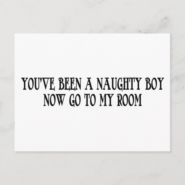 NAUGHTY BOY POSTCARD (Front)