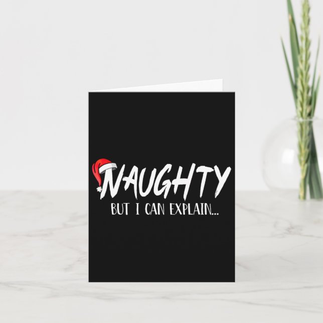 Naughty But I Can Explain Funny Christmas Couples  Card (Front)