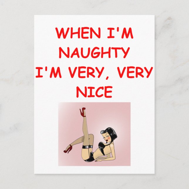 naughty but nice holiday postcard (Front)