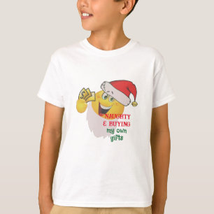 Naughty Buying My Gifts Shirt - Santa Emoji Tee!