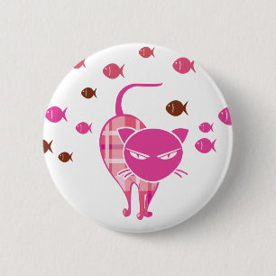 Naughty Cat 6 Cm Round Badge