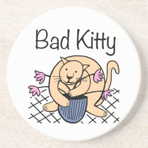 Naughty Cat Cartoon Coaster