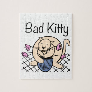 Naughty Cat Cartoon Jigsaw Puzzle