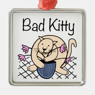Naughty Cat Cartoon Metal Tree Decoration