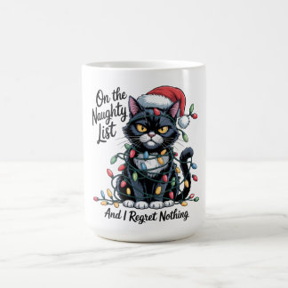 Naughty Cat Christmas Mug – Funny Santa Hat 