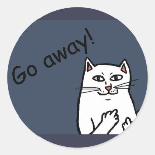 Naughty Cat Classic Round Sticker