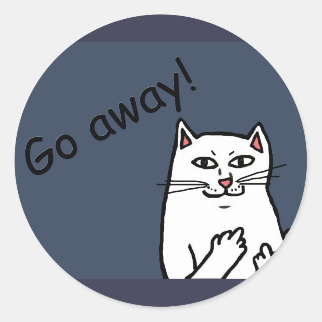 Naughty Cat Classic Round Sticker (Front)