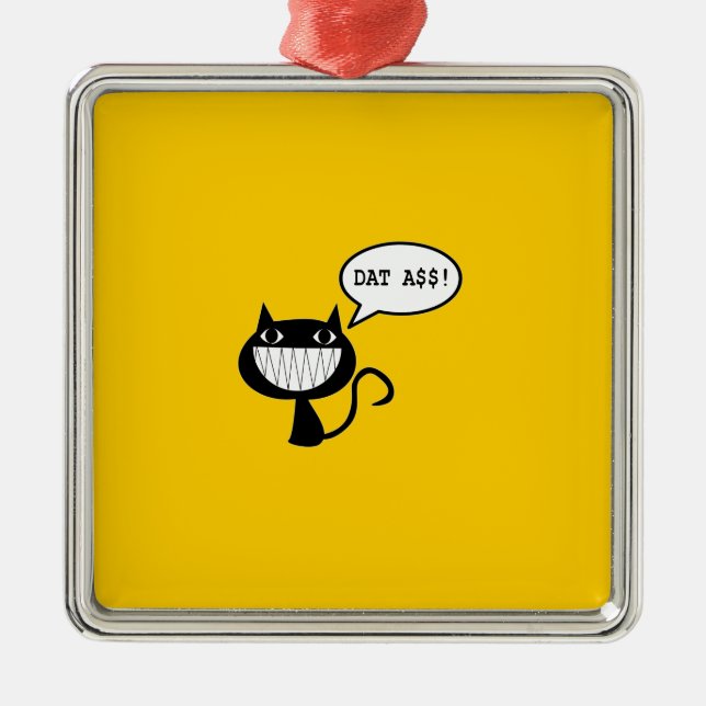 Naughty Cat Metal Tree Decoration (Front)