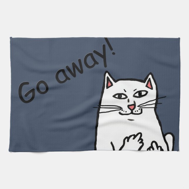 Naughty Cat Tea Towel (Horizontal)