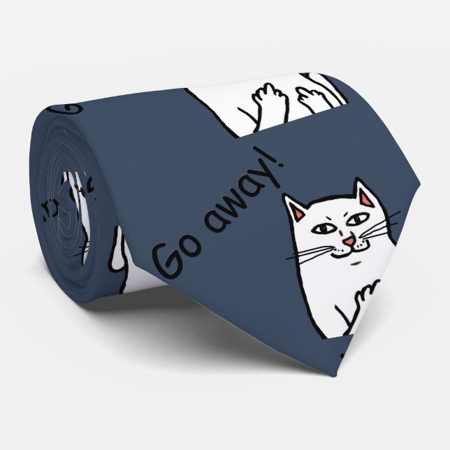 Naughty Cat Tie (Rolled)