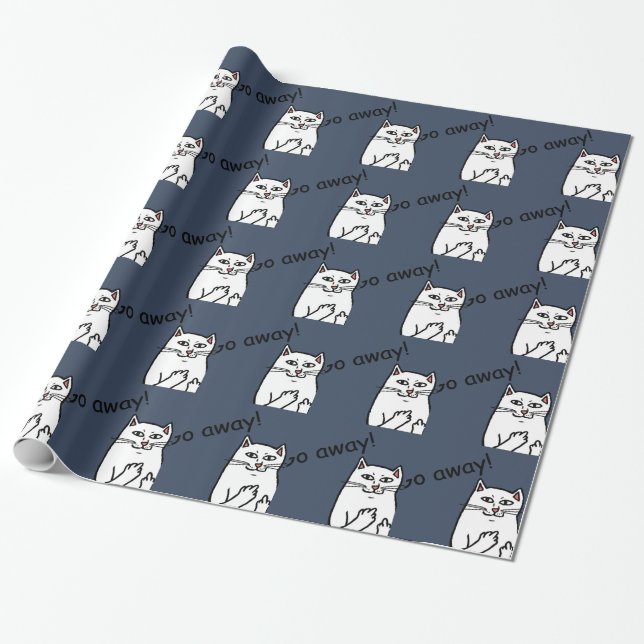 Naughty Cat Wrapping Paper (Unrolled)