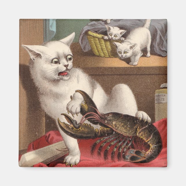Naughty Cats - Lobster Surprise Magnet (Front)