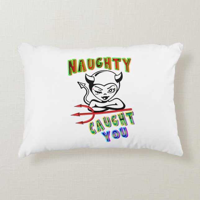 Naughty Caught You Decorative Cushion (Front)
