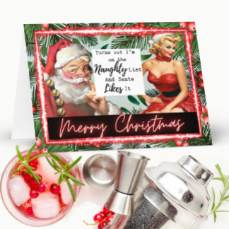 Naughty Christmas Card - Funny - Retro Husband