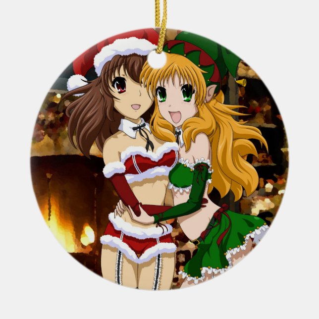 Naughty Christmas Ceramic Tree Decoration (Front)