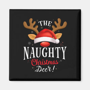Naughty Christmas Deer Pjs Xmas Family Matching Magnet