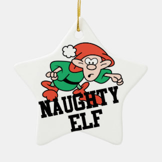 Naughty Christmas Elf Ceramic Tree Decoration