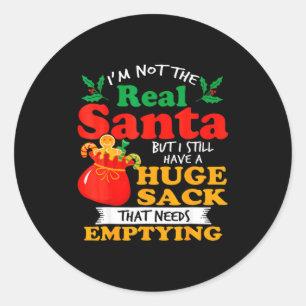 Naughty Christmas For Men Huge Package Sack Dirty Classic Round Sticker
