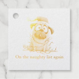 Naughty Christmas Puppy Favour Tags