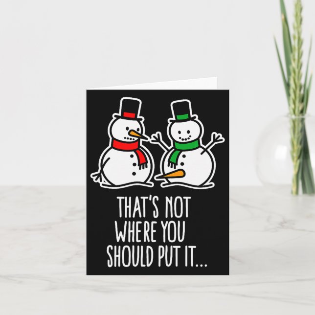 Naughty Christmas Saying Dirty Snowman Cartoon Ugl Card (Front)