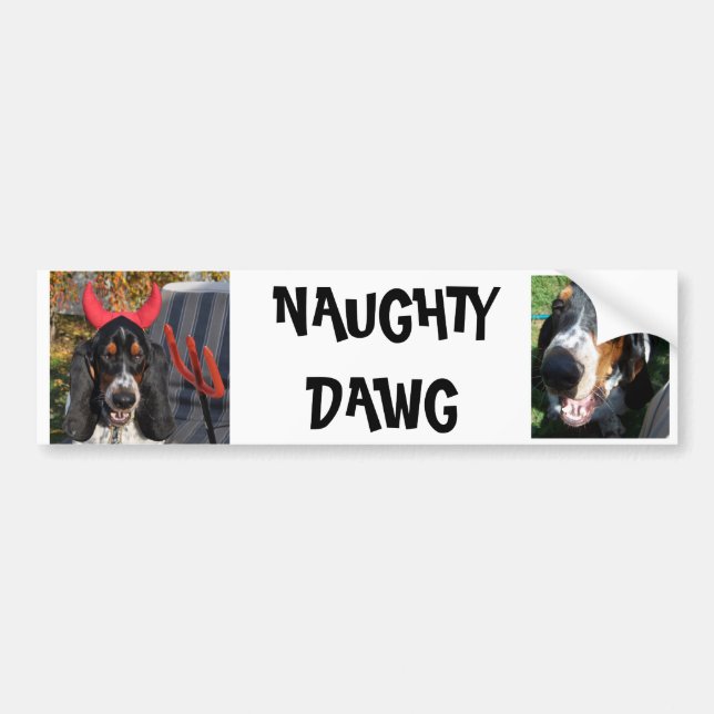 NAUGHTY DAWG BUMPER STICKER (Front)