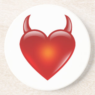 Naughty Devil Heart with Horns Coaster