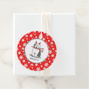 Naughty Devil Old English Sheepdog (Grey 1) Favour Tags
