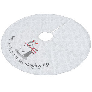 Naughty Devil Old English Sheepdog (Grey 1) Fleece Tree Skirt