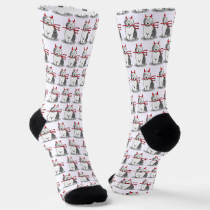 Naughty Devil Old English Sheepdog (Grey 1) Socks