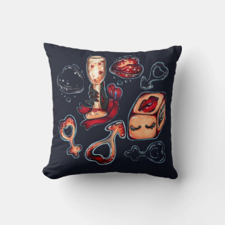 Naughty Dice & Champagne Adult Humor, Dark Romanti Cushion